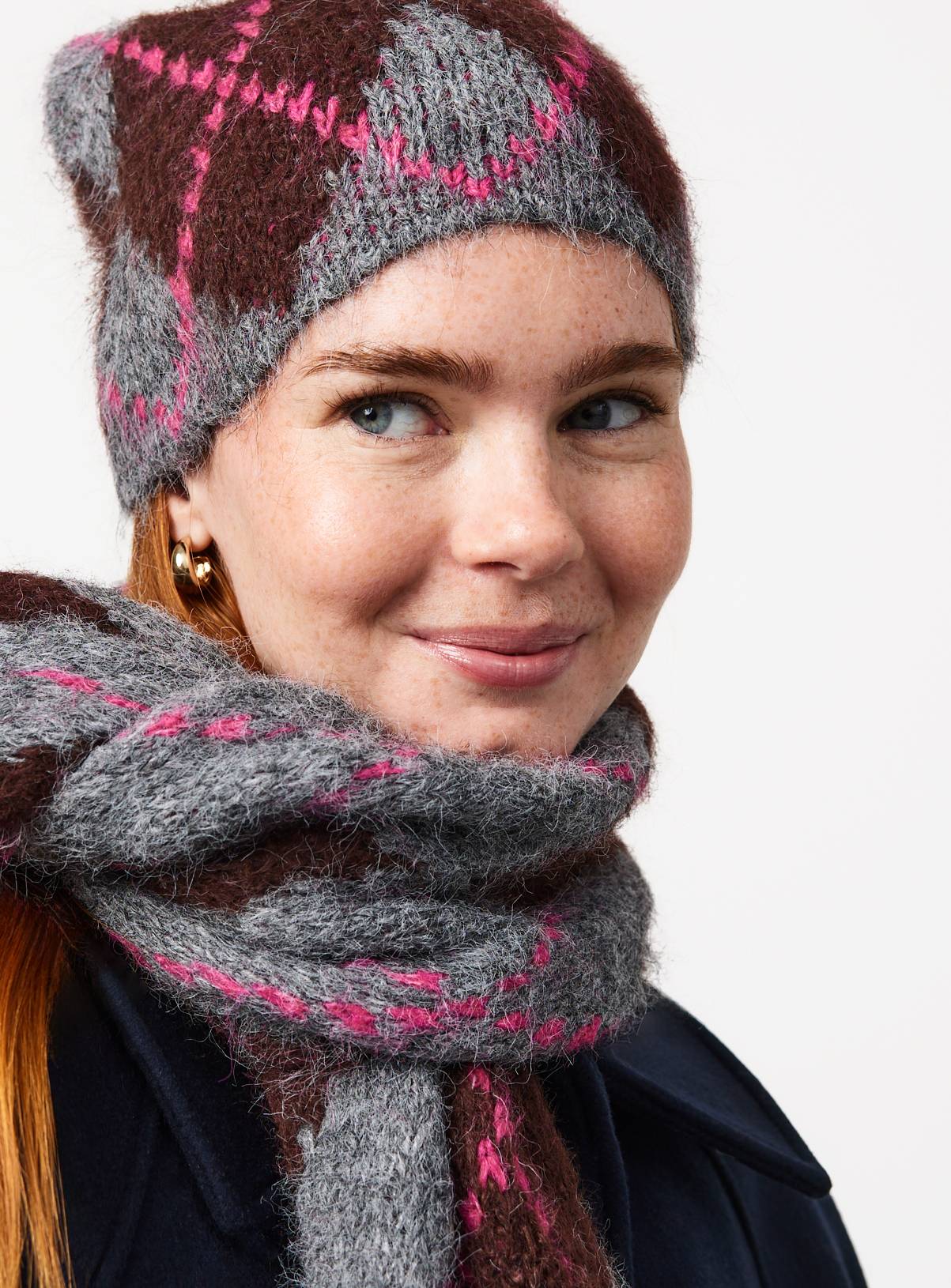 Multi-Coloured Argyle Beanie One Size - Image 1